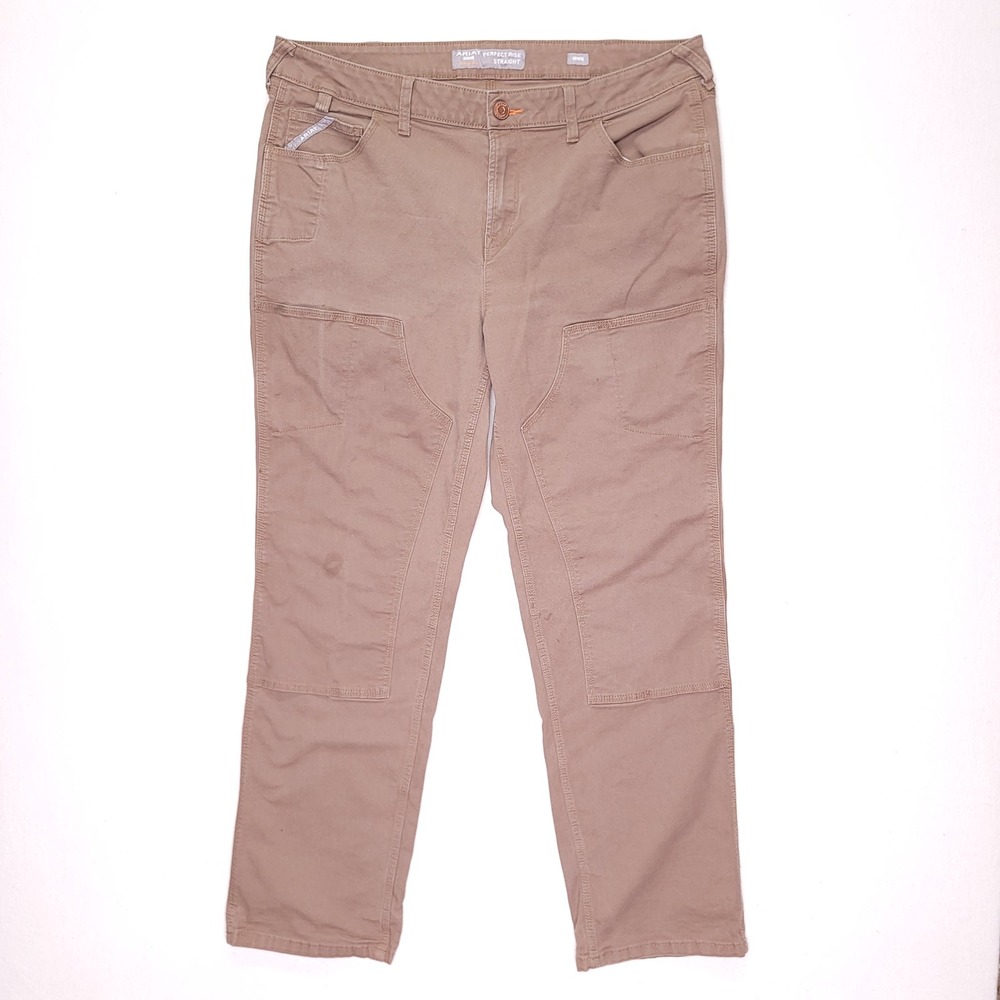 Ariat Rebar Made Tough Double Front Work Pants Field Khaki Brown 18WR Straight